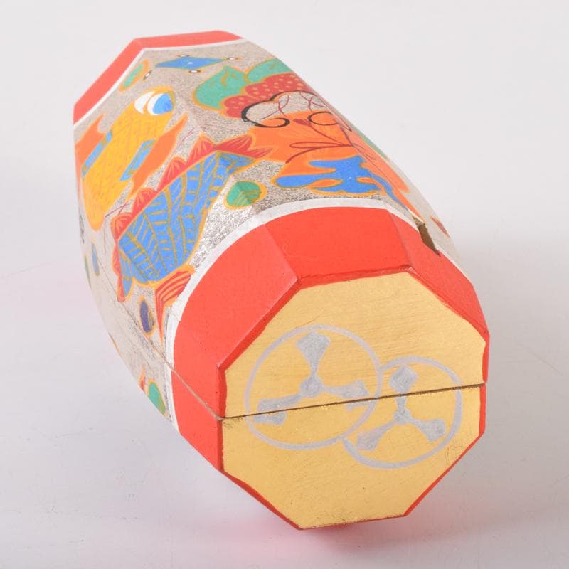 茶道具　宝尽し蒔絵　ぶりぶり香合　在銘　共箱　V　7082