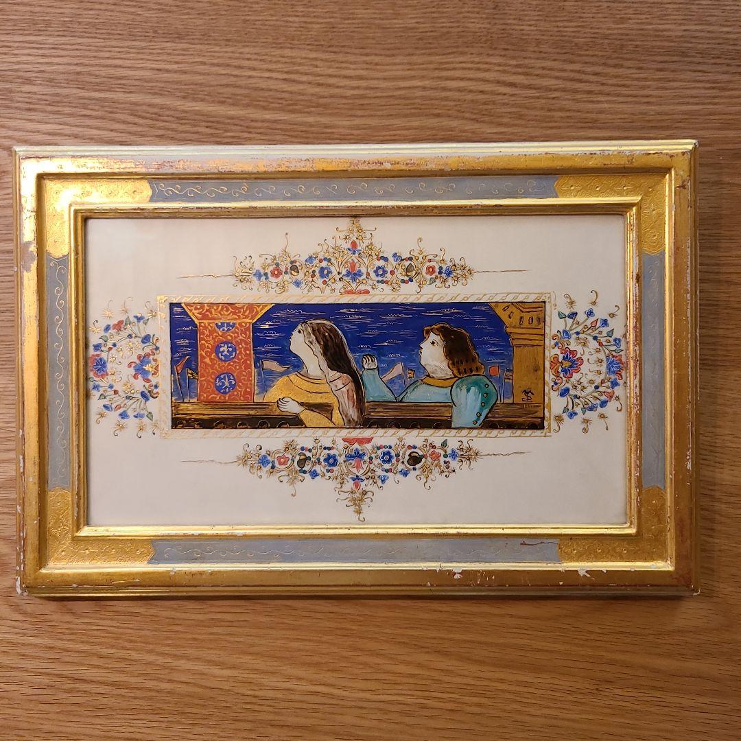 瀬本容子「真夏の夜の夢 祝典」ガラス絵 羊皮紙絵