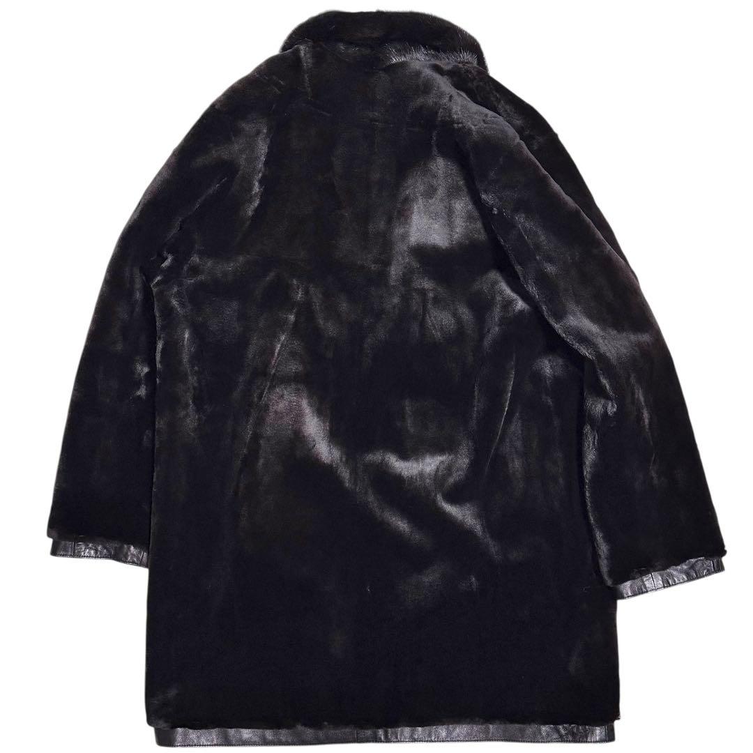 【とち さん】ミンク×レザー ダブルコート リバーシブル 本毛皮 本革 メンズ