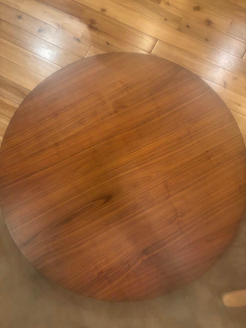 【定価¥49,800】ラウンドテーブル　ウォールナット突板　110cm