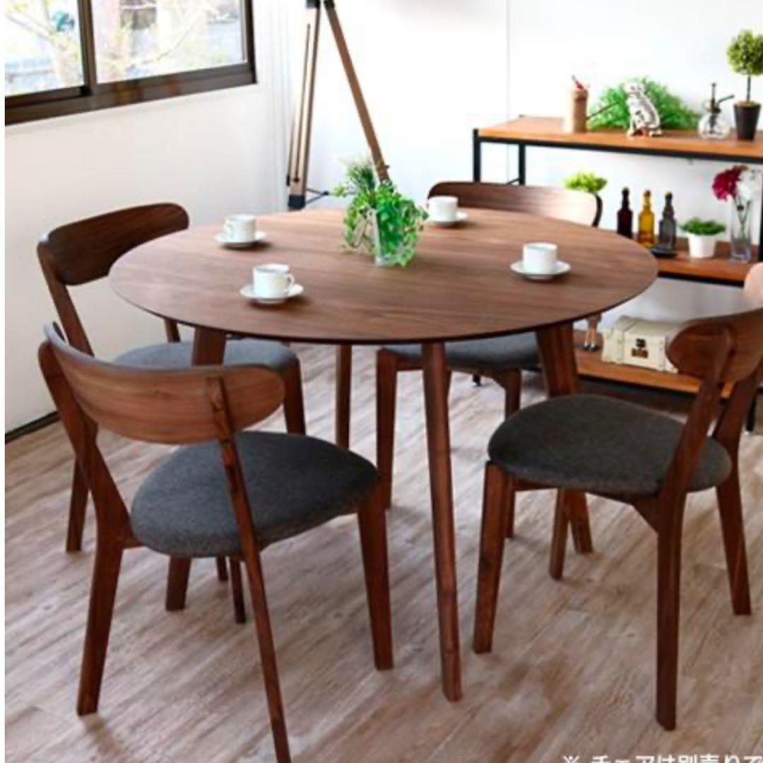 【定価¥49,800】ラウンドテーブル　ウォールナット突板　110cm