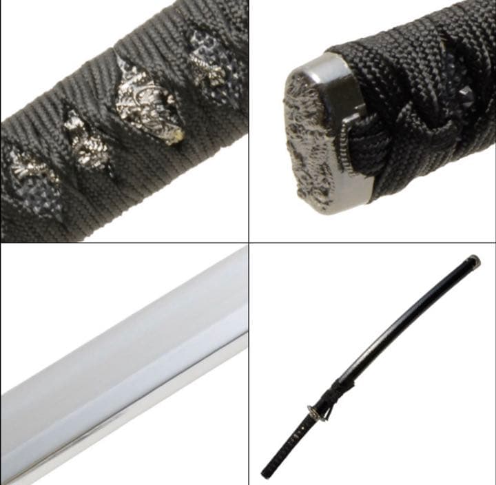 お濃 拵え 中刀 模造刀 美術刀　新品未使用　送料無料　黒　金属刃