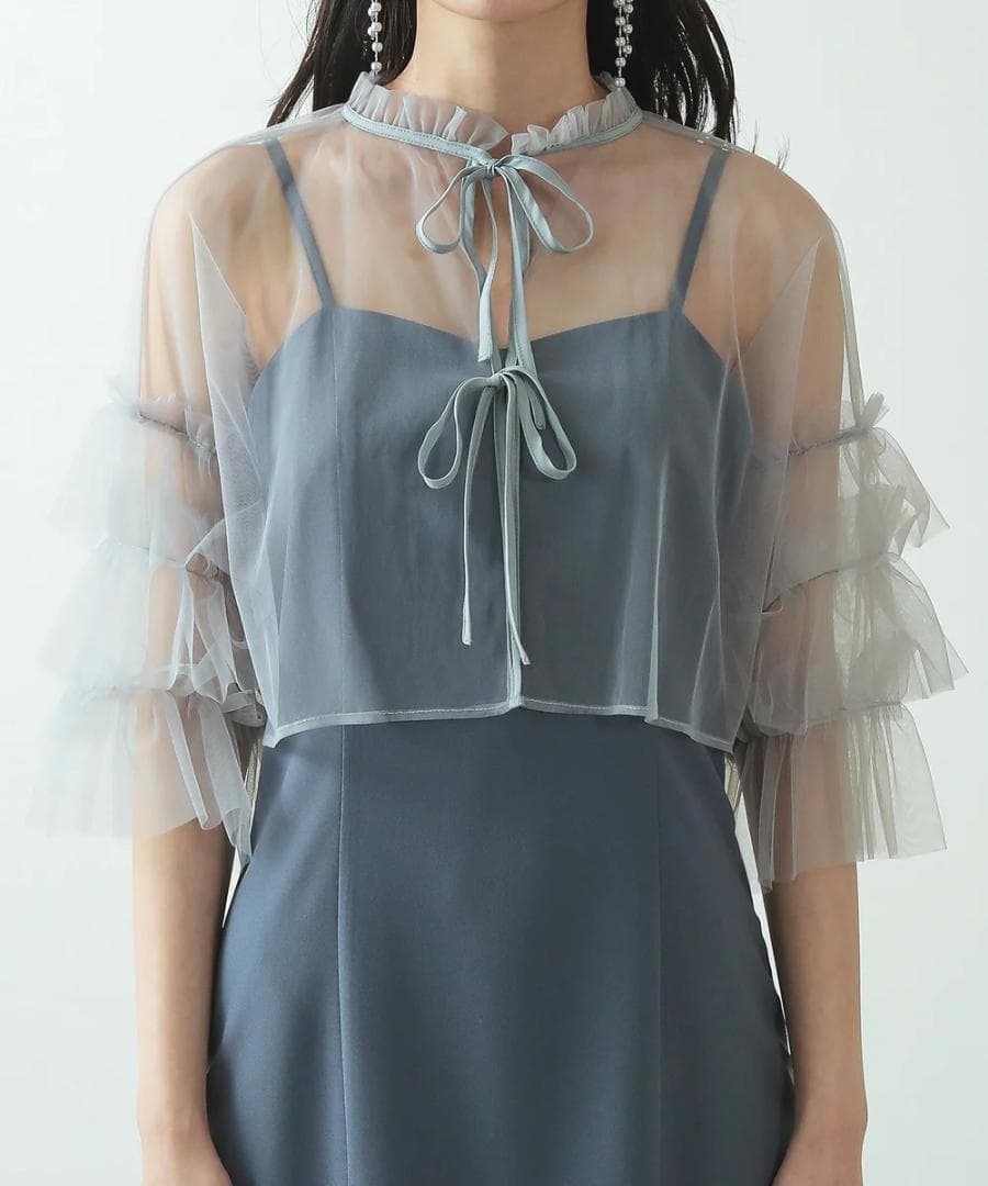 美品 カナ チュール ティアード ボレロ キャミワンピース L 大きい ゆったり