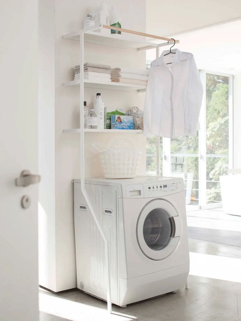 山崎実業 ランドリーシェルフ 3段 ホワイト