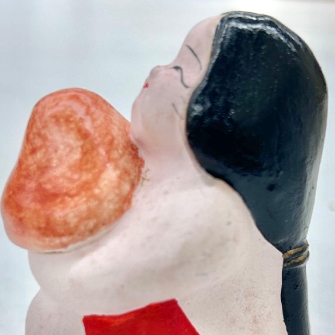 古玩】昭和初期 郷土玩具 名古屋土人形 松茸おかめ 春画人形 民藝 子孫