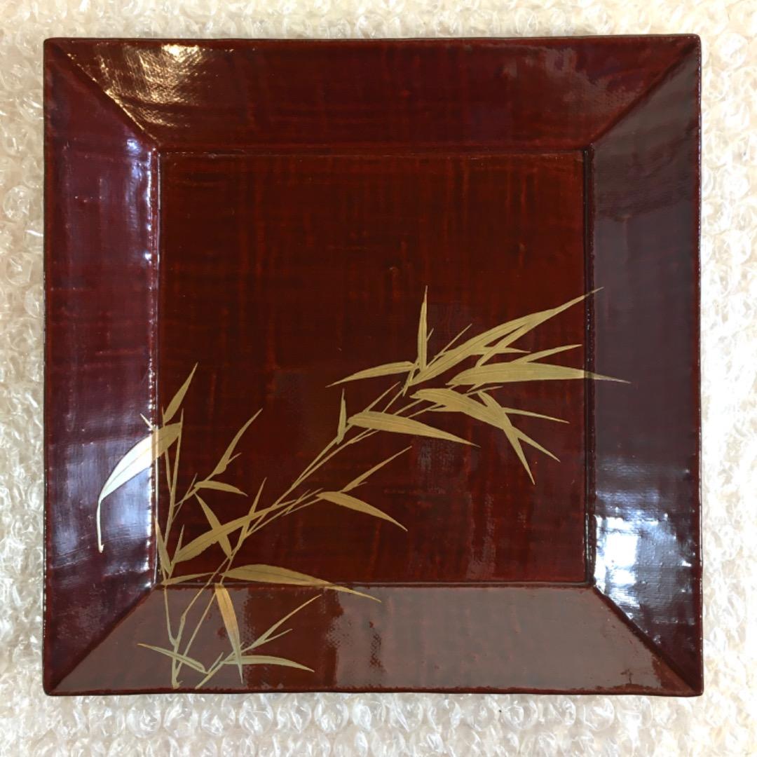 【四君子】時代漆器 盆 ２０枚 5枚1組4セット 木箱付き 布目盆 【美品】