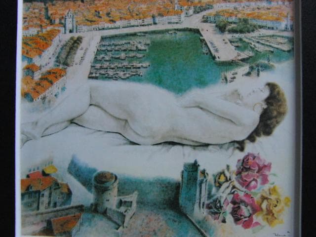 竹村忠一郎、ラ・ロッシェル、希少な画集より、新品高級額・額装付