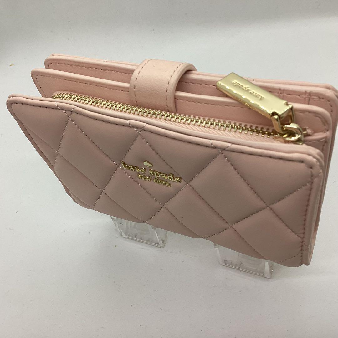 kate spade ピンク キルト加工　二つ折り財布