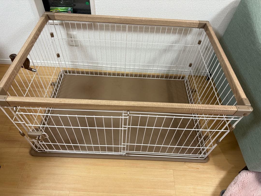 小＆中型犬用ホワイトブラウンケージ IRIS OHYAMA（アイリスオーヤマ） ケージ 犬 おしゃれ 屋根付き 猫