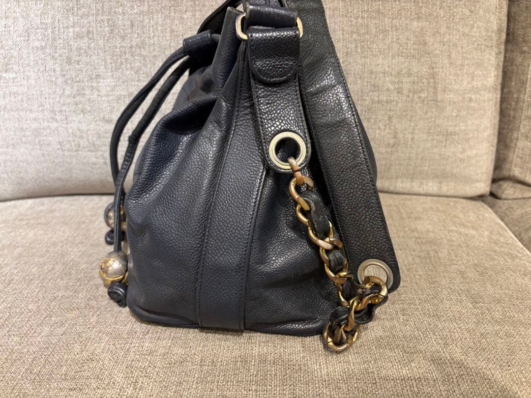 【SALE】CHANELドローストリング チェーンショルダーバッグシャネル