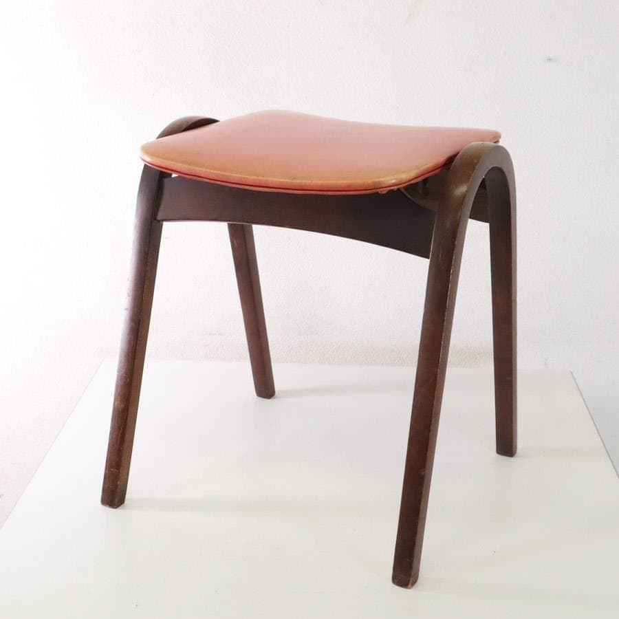 秋田木工 IDC大塚 No.202 剣持勇 スタッキングスツール 赤 PVC