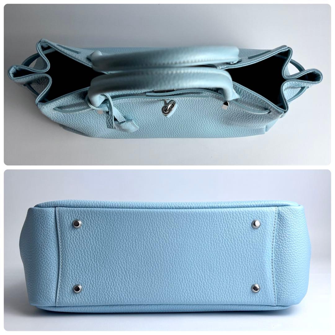 限定カラー✨ Hamano ミーティア 本革ハンドバッグ ピュアクラルテ ブルー