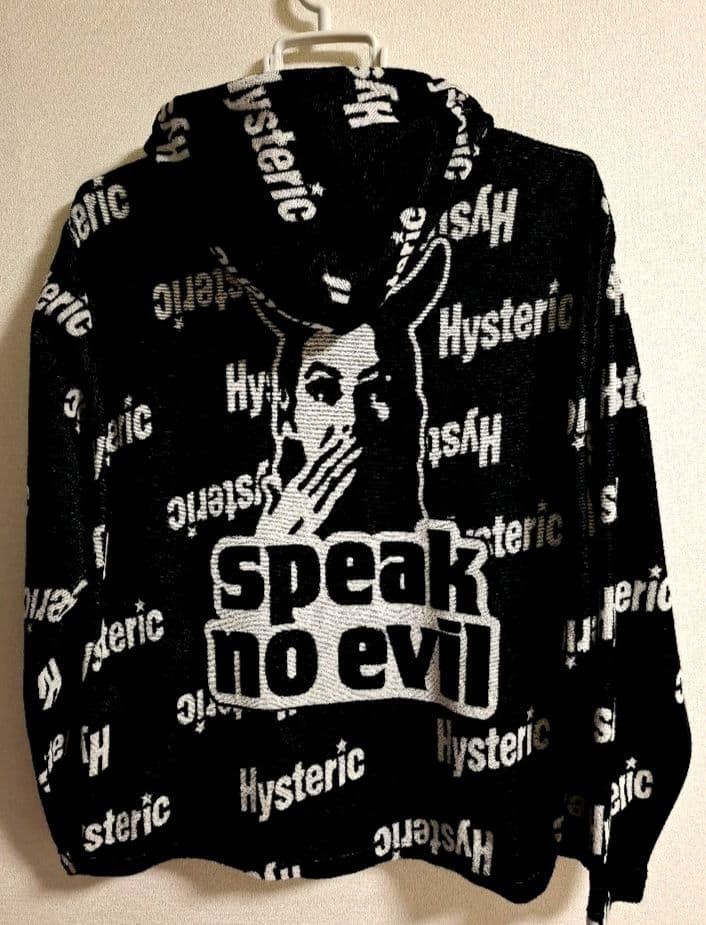 ヒステリックグラマー パーカー XL 黒/白
