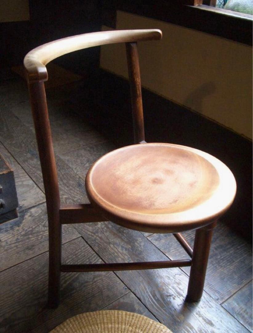 吉田璋也 三脚椅子 希少民芸家具 河井寛次郎 辰巳木工 柳宗悦