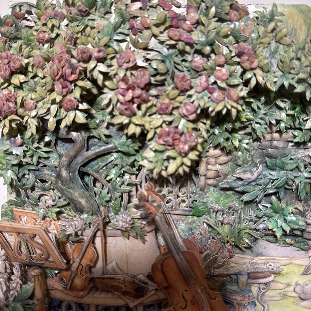 シャドウボックス完成品、額付(つるバラ庭園)