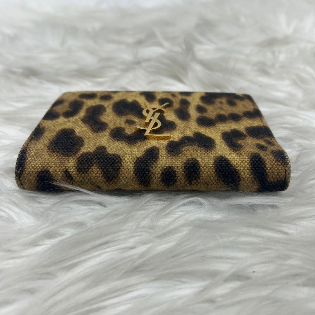 希少！美品！✨】サンローラン 二つ折り財布 レオパード YSL - メルカリ