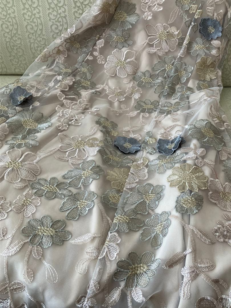 オケージョンワンピース　刺繍デザイン キャミ、ボレロ2点セットパーティードレス