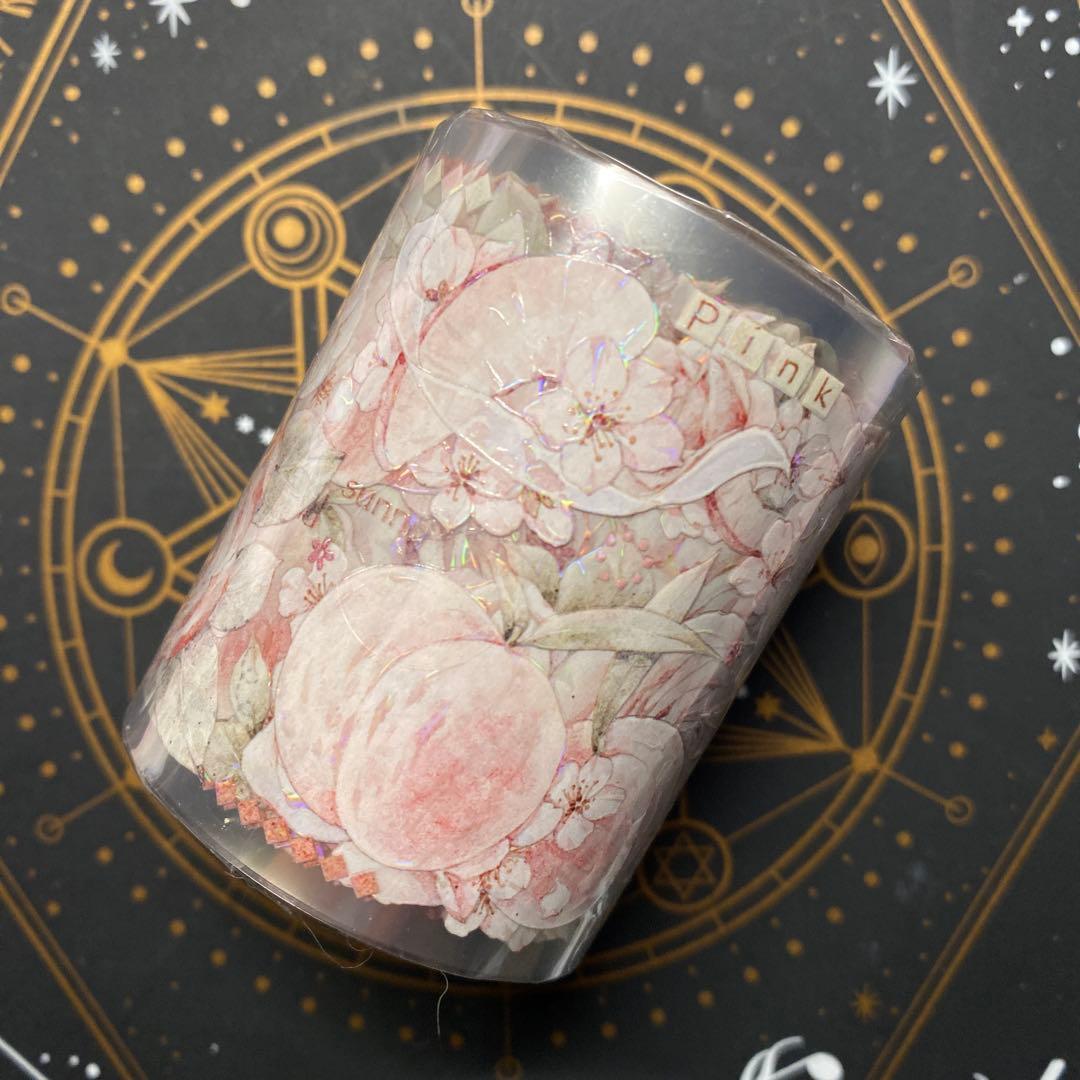 E1】海外 10m巻 貝殻光/PETマスキングテープ 装飾系/背景系/お花系