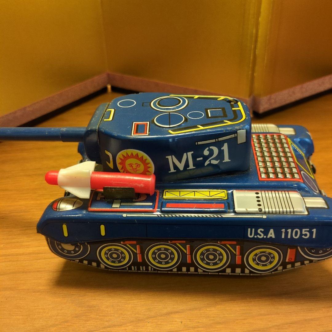米澤玩具 ヨネザワ マリンタンク 青い戦車 ブリキ 電池式 動作品 希少 レア