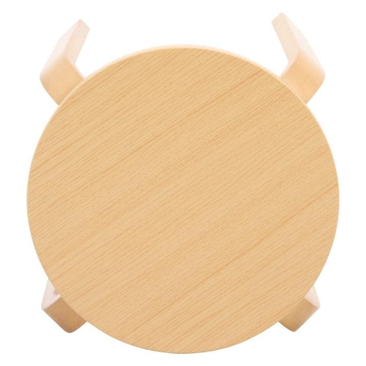 ナチュラル木製円形スツール