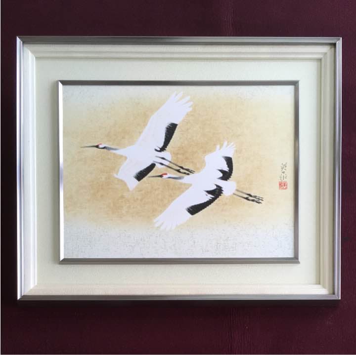 日本画家岩橋英遠の工芸画 大塚工藝社制作 翔鶴 北野美術館所蔵