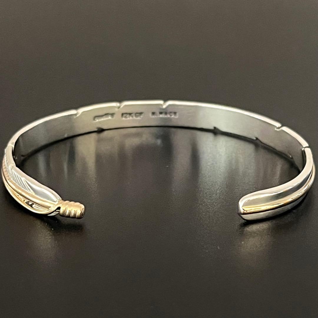 ナバホ ハービーメイス 12K GF フェザー バングル インディアンジュエリー