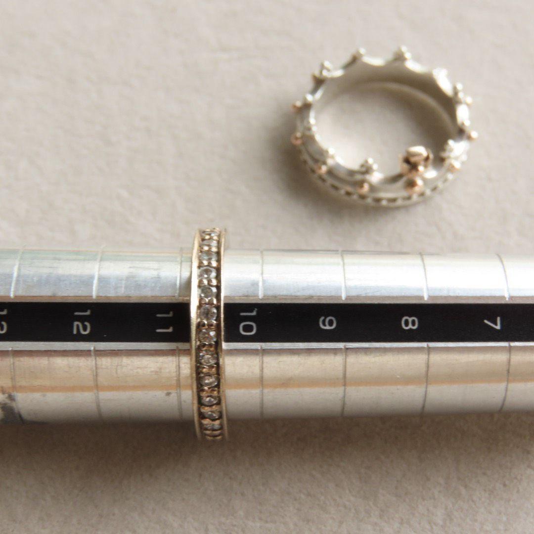 ブルーム　クラウン　K5 925 重ね付け　リング　2連　セット