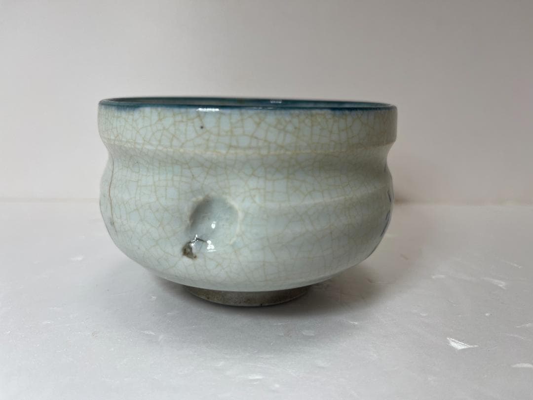 骨董 膳所焼 安南 茶碗 賢人絵 茶道具