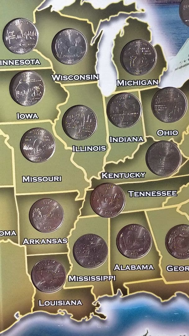 ☆。「アメリカ50州記念収納アルバム」(全50州収納済)。