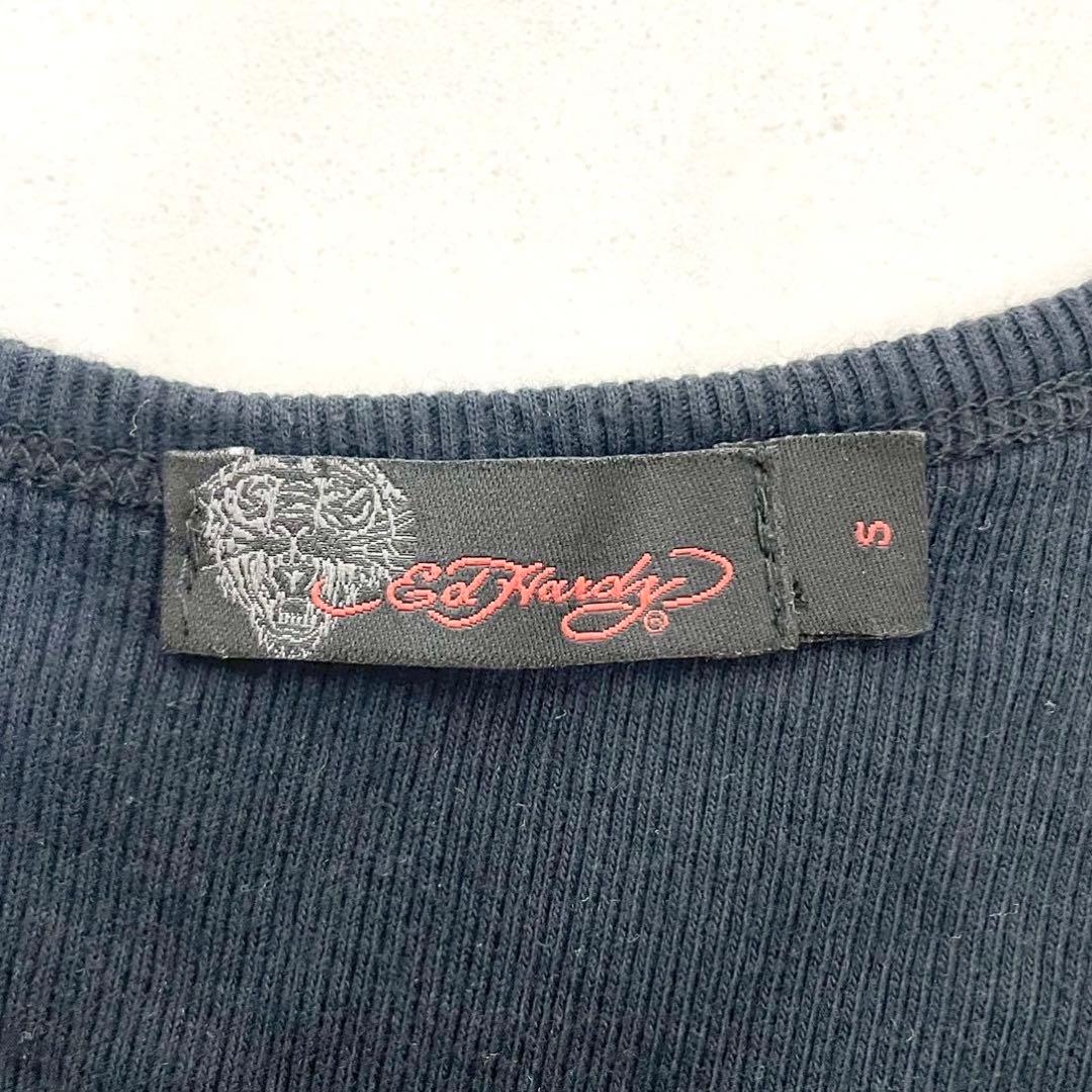 y2k❤️ 00s Ed Hardy スカル 両面ロゴ リブ タンクトップ