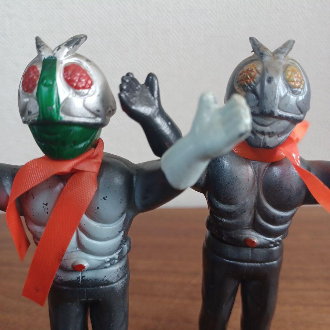 当時ものバンダイ「仮面ライダー」ミニソフビフィギュア2体セット