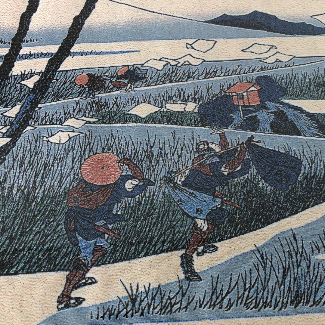 葛飾北斎　駿州江尻　ジャガード織【新品】富嶽三十六景　絵画　額装　織物　日本