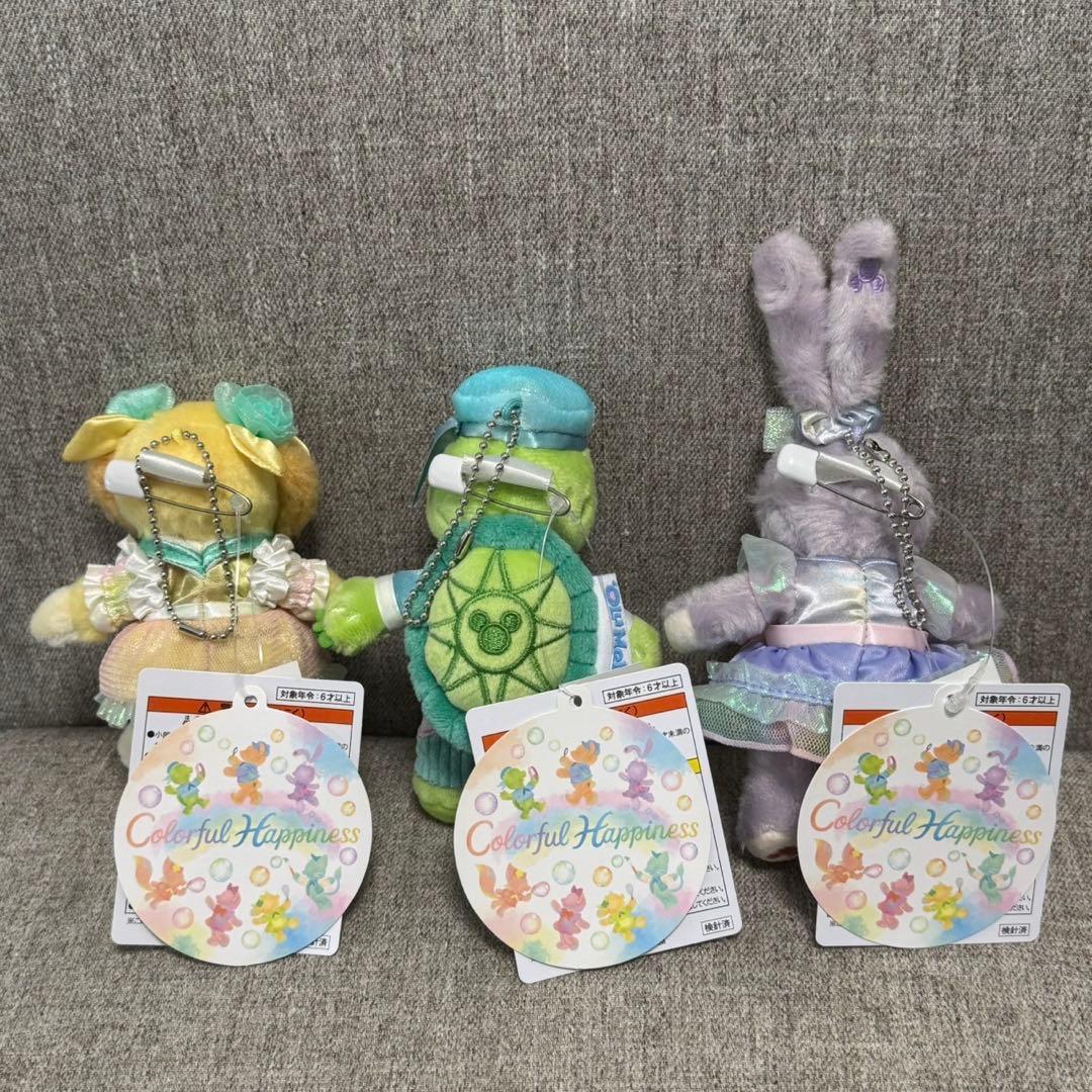 タイムセール♪0時まで！ディズニーシー　カラフルハピネス　ぬいぐるみバッジセット