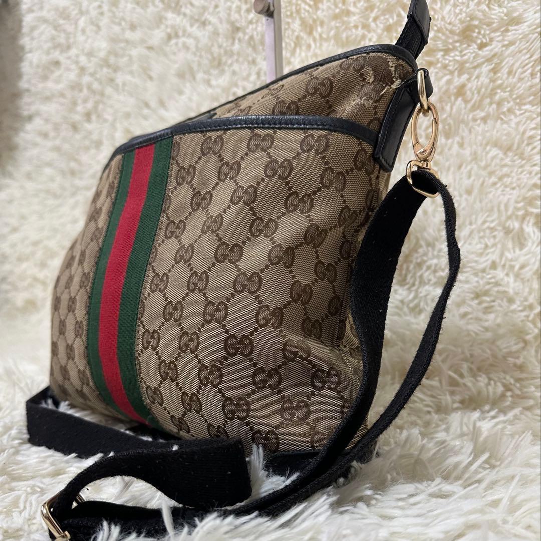 値下げ オールドグッチ GG 総柄 ショルダー バッグ シェリーライン ロゴ