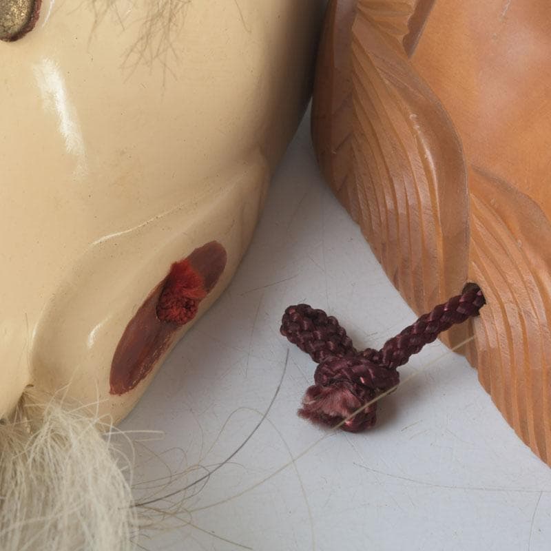 能面 能楽 雅楽 木彫 お多福面 翁面 2点まとめて C 9291