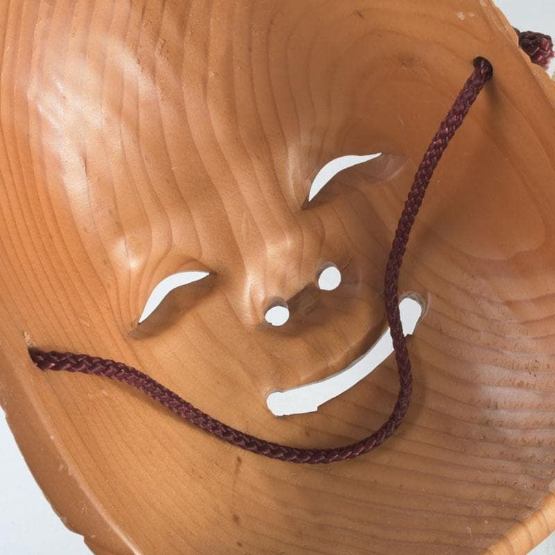 能面 能楽 雅楽 木彫 お多福面 翁面 2点まとめて C 9291