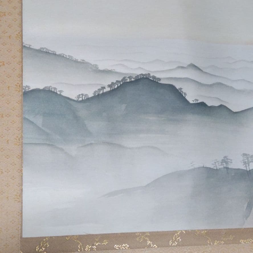 川合玉堂　掛け軸　黎明