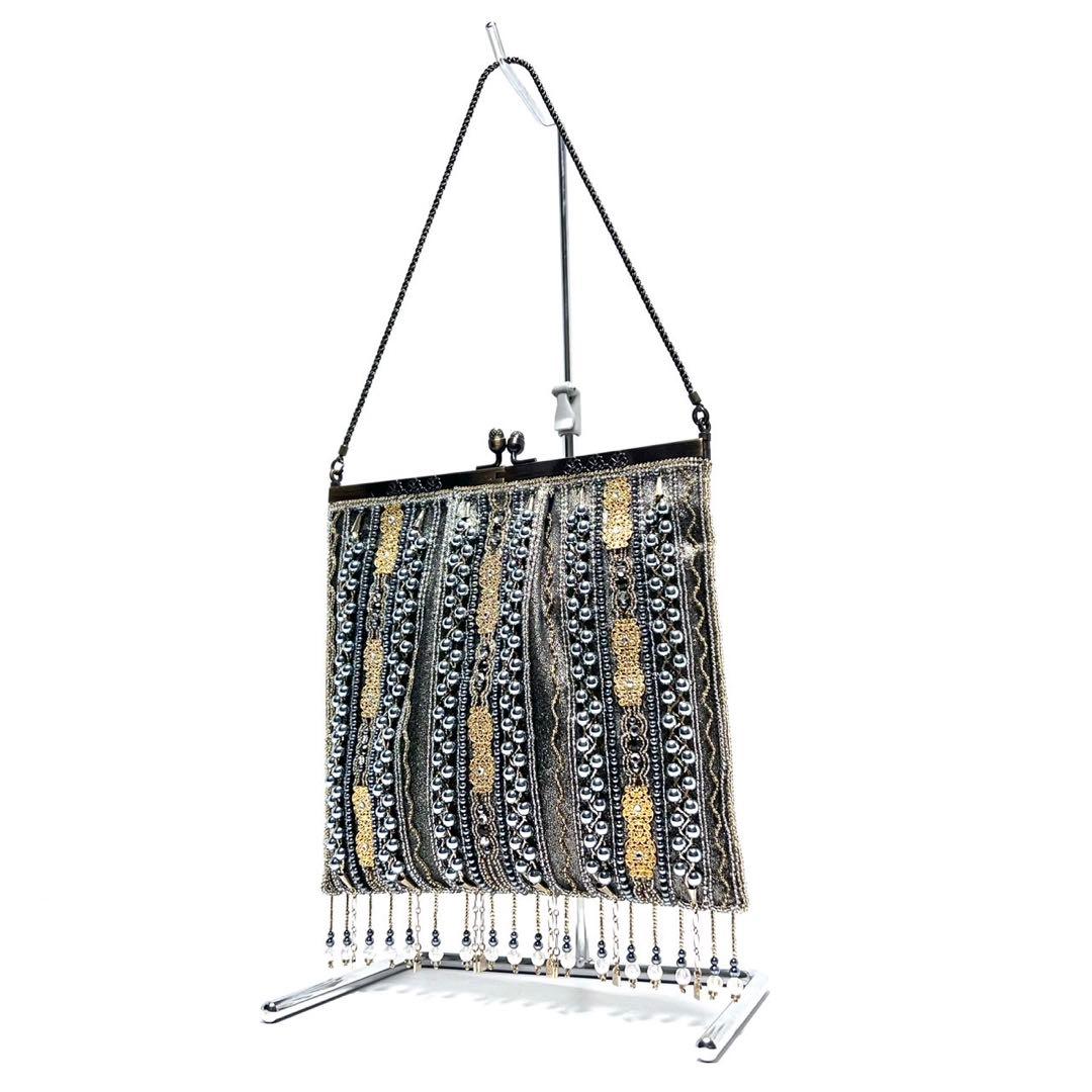 【美品】Lumy Hashimoto はしもと/ビーズ装飾/ビーズバッグ