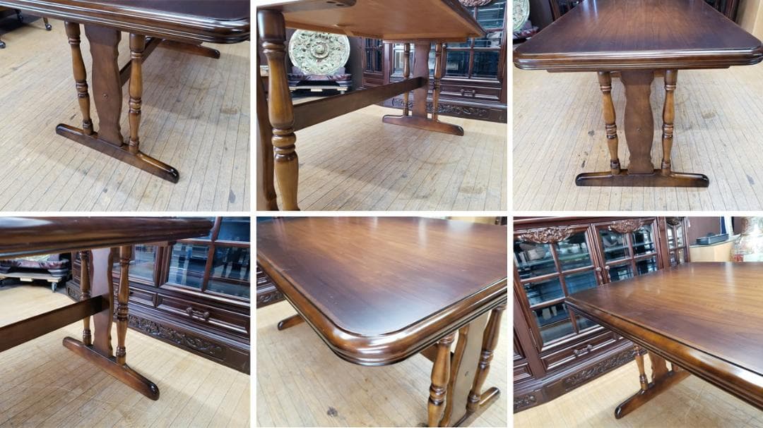 B20　カリモク　コロニアルシリーズ　キャスター付きチェア＆ダイニング３点セット