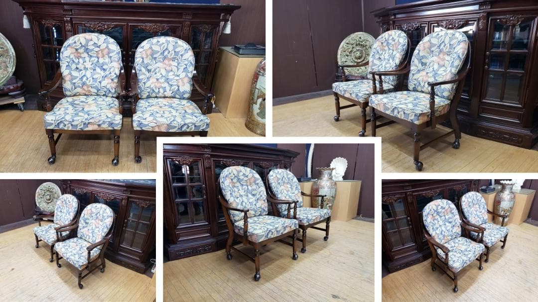 B20　カリモク　コロニアルシリーズ　キャスター付きチェア＆ダイニング３点セット