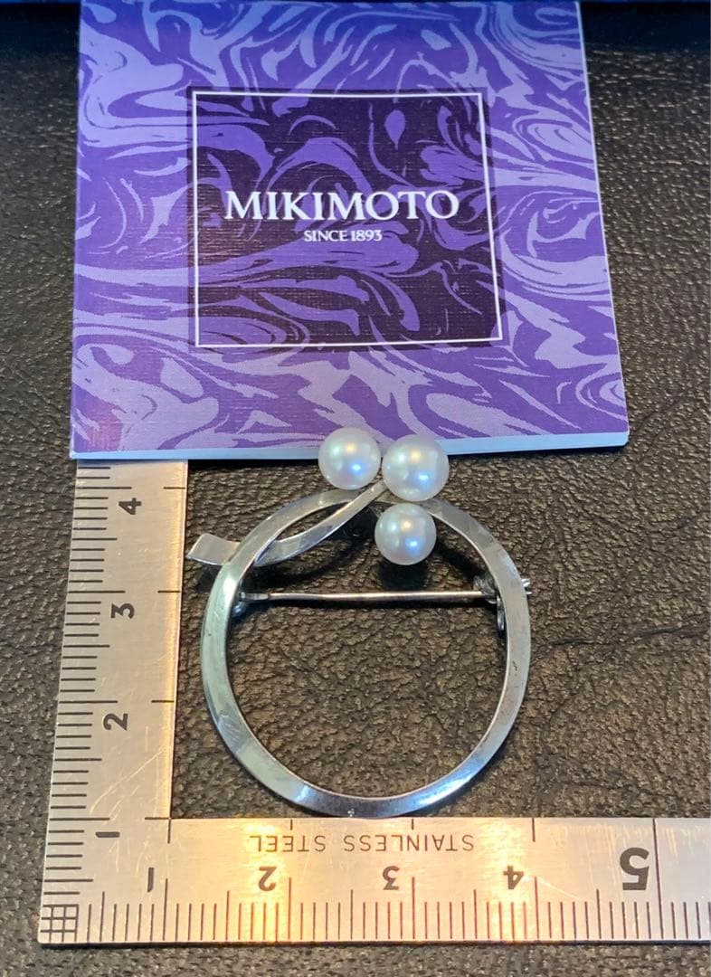 ミキモト 本真珠 あこや真珠 シルバー ブロッチ