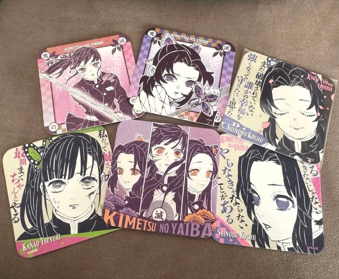 鬼滅の刃 アートコースター 胡蝶しのぶ 栗花落カナヲ 胡蝶カナエ