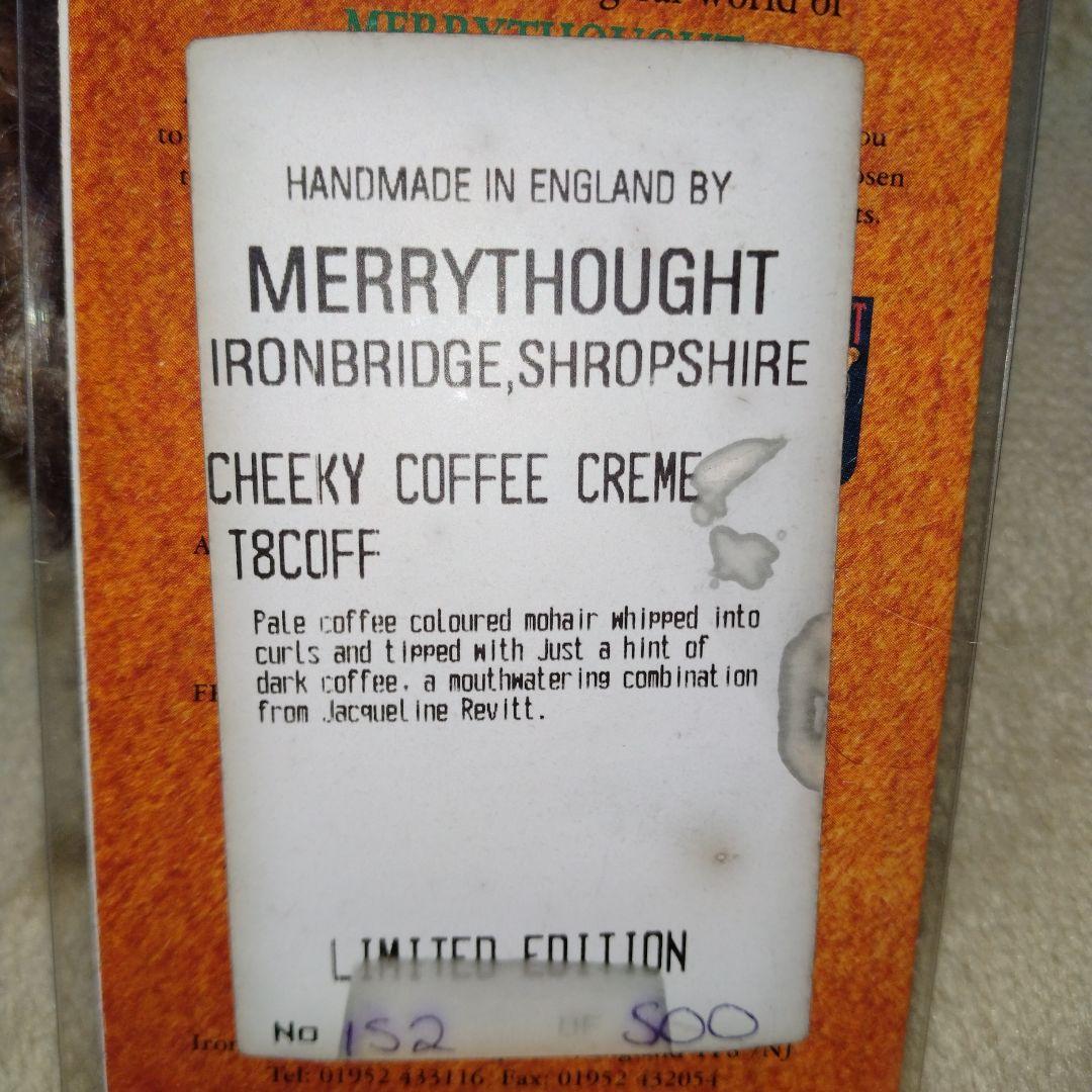 メリーソート　チーキー　コーヒークリーム　ぬいぐるみ　MERRYTHOUGHT