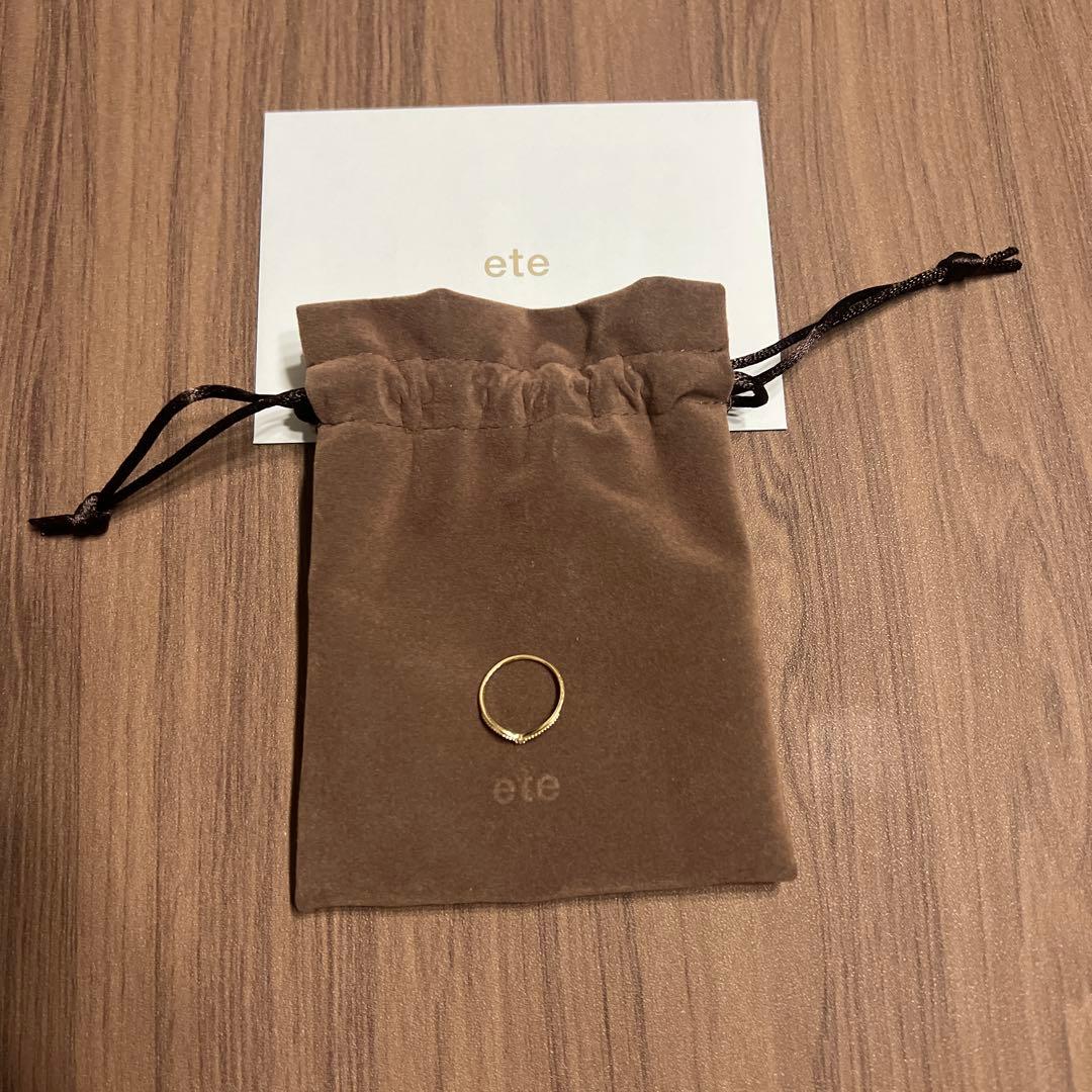 【9号】K10YGレイヤード ダイヤモンド リング