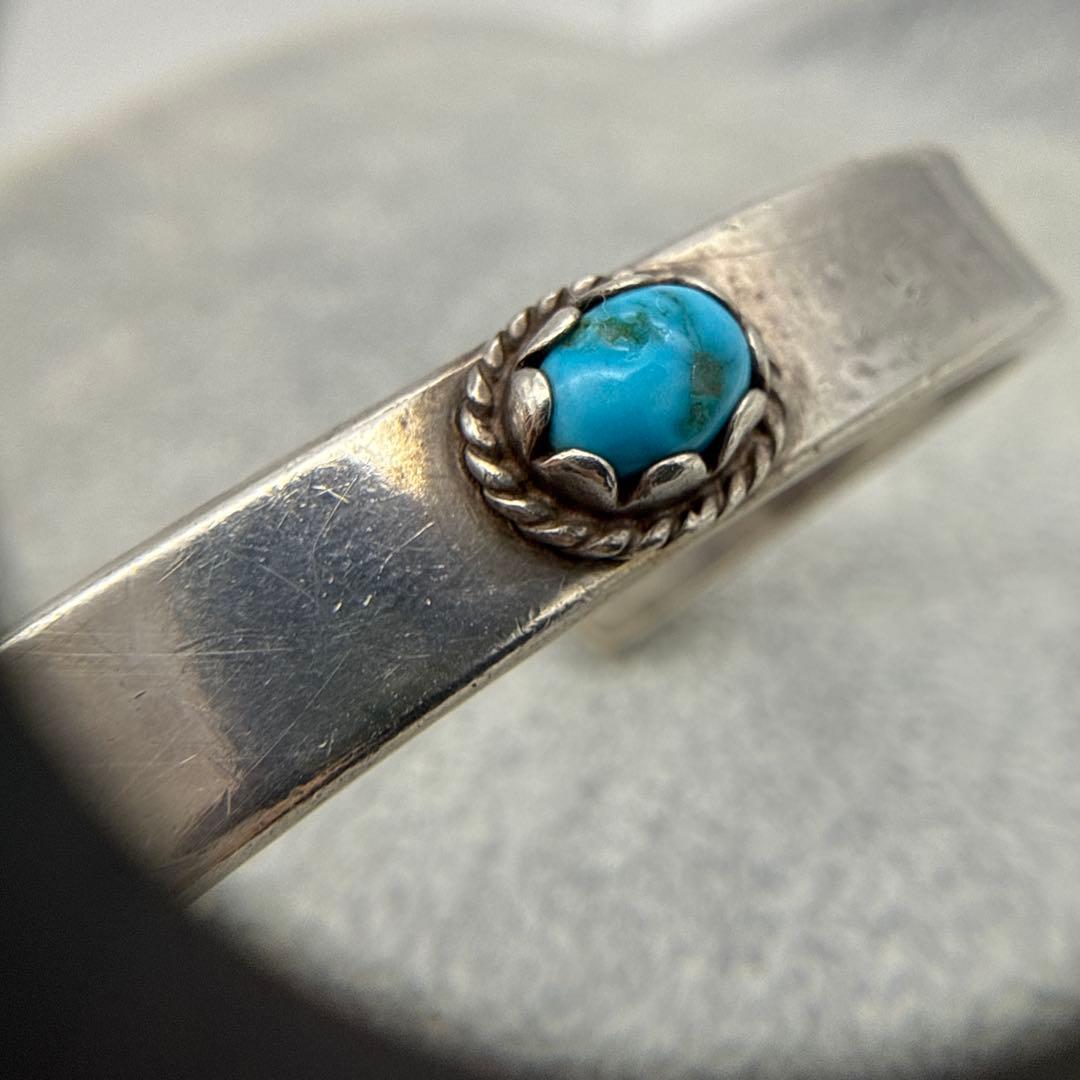 【美品】studio　T＆Y　ターコイズバングル　手掘りイーグルスタンプ　925