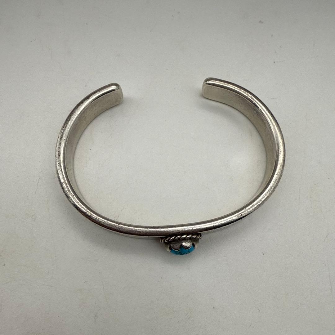 【美品】studio　T＆Y　ターコイズバングル　手掘りイーグルスタンプ　925