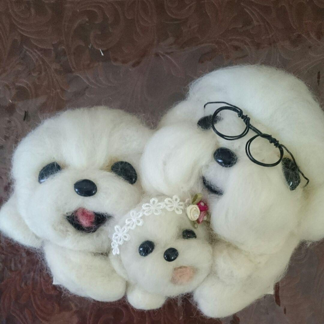 羊毛フェルト マルチーズ 家族