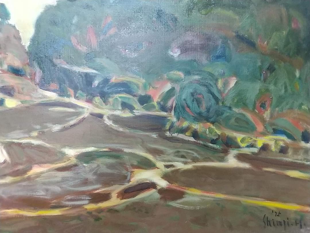 「里」1975 F15 絵画 油彩画 油絵