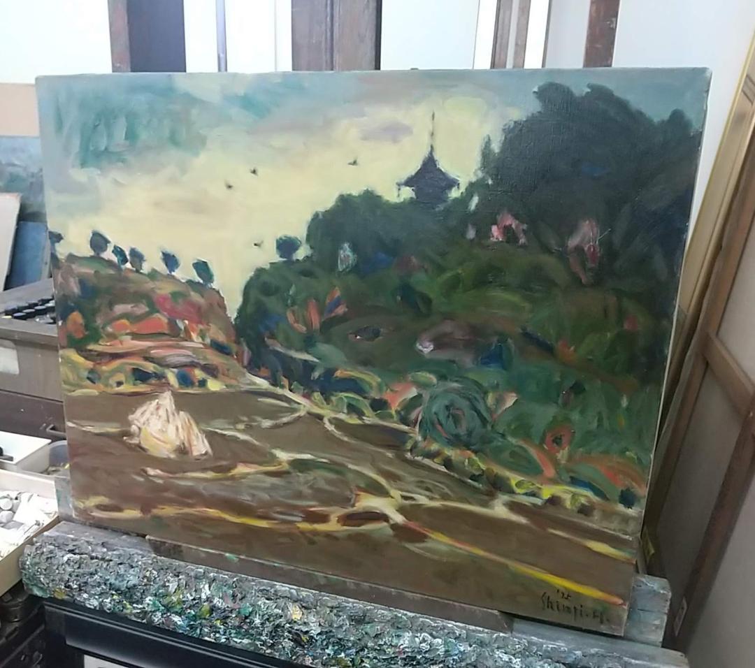 「里」1975 F15 絵画 油彩画 油絵