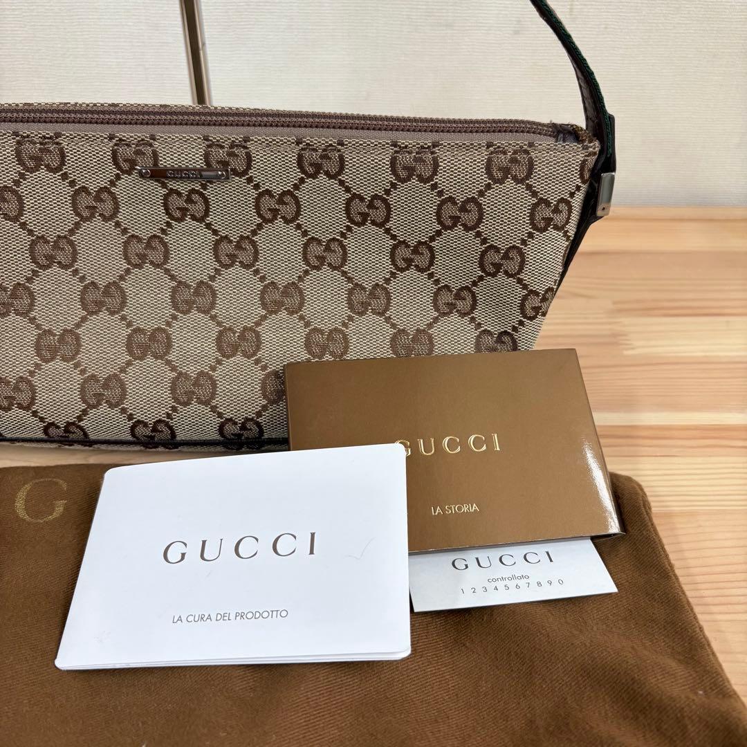 美品　GUCCI グッチ　シェリーライン　GG柄　アクセサリーポーチ　バッグ